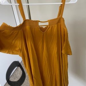 Yellow Off the shoulder Torrid Shirt